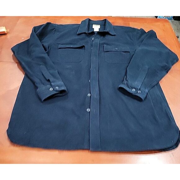LL Bean Shirt Mens Large Tall Blue Flannel Traditional Fit Shacket Outdoor - Picture 6 of 12